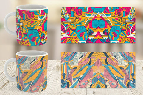 Mug Wrap Memphis Watercolor Sublimation artnoy 