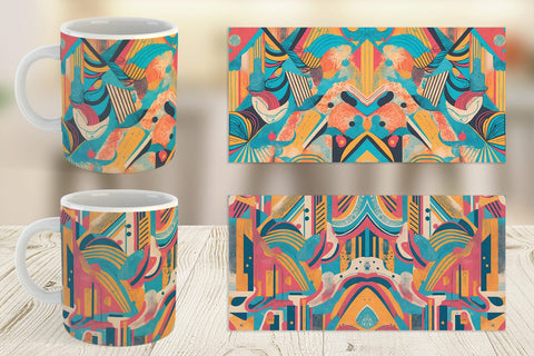 Mug Wrap Memphis Watercolor Sublimation artnoy 