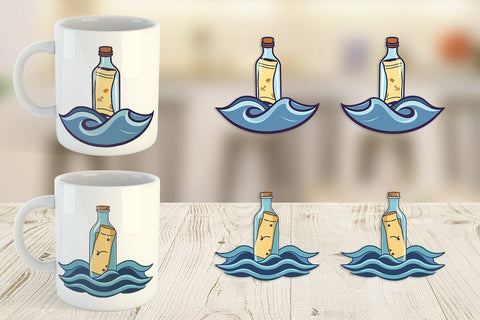 Mug Wrap Message in a Bottle Sublimation artnoy 