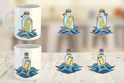 Mug Wrap Message in a Bottle Sublimation artnoy 