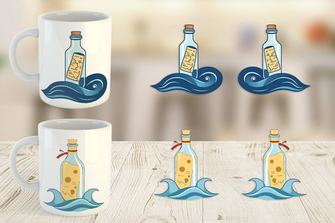 Mug Wrap Message in a Bottle Sublimation artnoy 