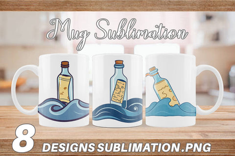 Mug Wrap Message in a Bottle Sublimation artnoy 