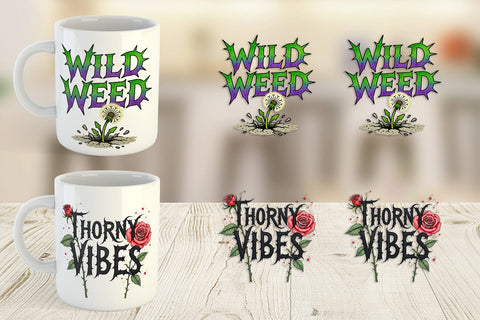 Mug Wrap Messy Growth Reluctant Blooming Sublimation artnoy 