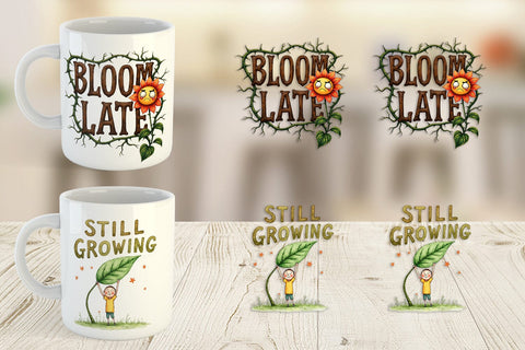 Mug Wrap Messy Growth Reluctant Blooming Sublimation artnoy 