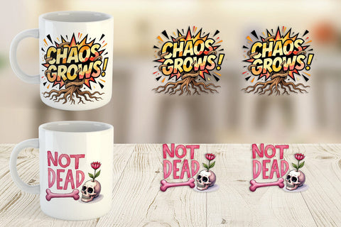 Mug Wrap Messy Growth Reluctant Blooming Sublimation artnoy 