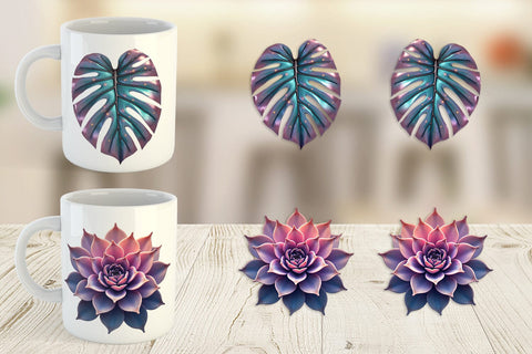 Mug Wrap Metallic Botanicals Sublimation artnoy 