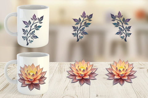 Mug Wrap Metallic Botanicals Sublimation artnoy 
