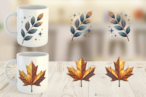 Mug Wrap Metallic Botanicals Sublimation artnoy 
