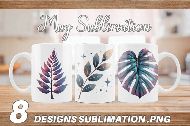 Mug Wrap Metallic Botanicals Sublimation artnoy 