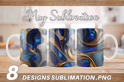 Mug Wrap Metallic Marble Abstract Sublimation artnoy 