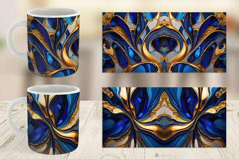 Mug Wrap Metallic Marble Abstract Sublimation artnoy 