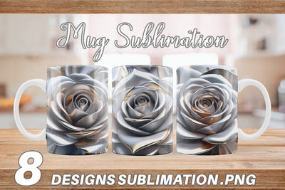 Mug Wrap Metallic Rose Sublimation artnoy 