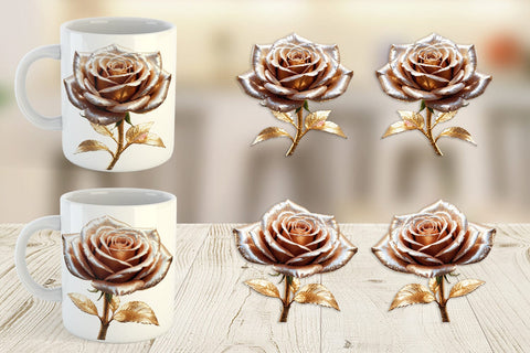 Mug Wrap Metallic Rose Sublimation artnoy 