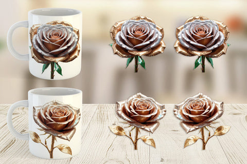 Mug Wrap Metallic Rose Sublimation artnoy 