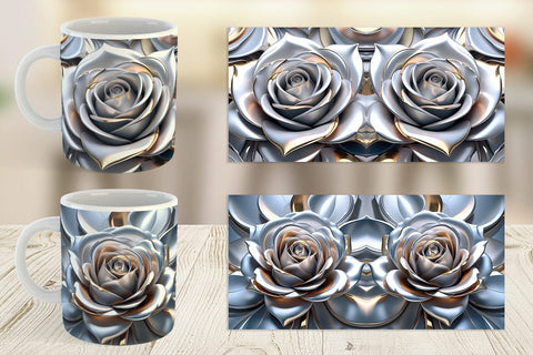 Mug Wrap Metallic Rose Sublimation artnoy 