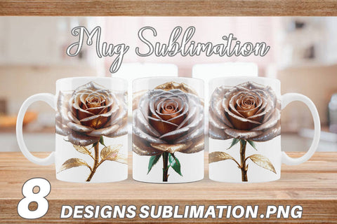 Mug Wrap Metallic Rose Sublimation artnoy 