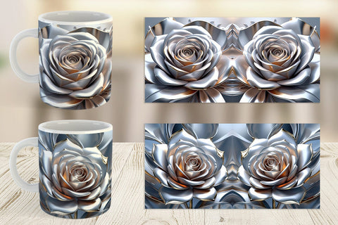 Mug Wrap Metallic Rose Sublimation artnoy 