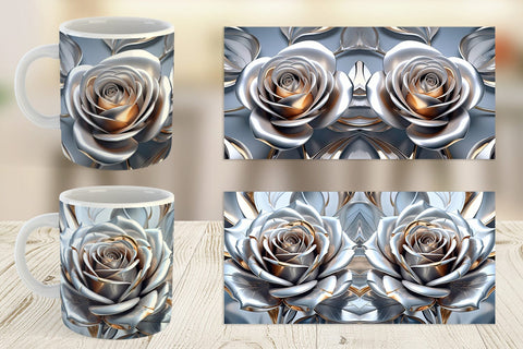 Mug Wrap Metallic Rose Sublimation artnoy 