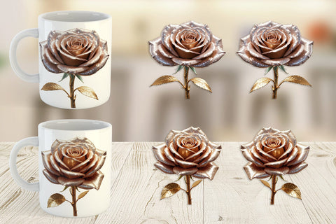 Mug Wrap Metallic Rose Sublimation artnoy 