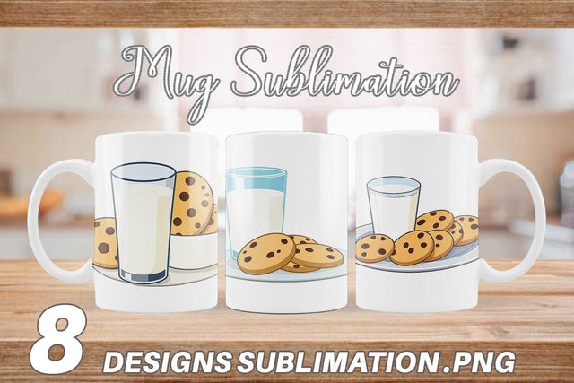 Mug Wrap Milk and Cookie Sublimation artnoy 