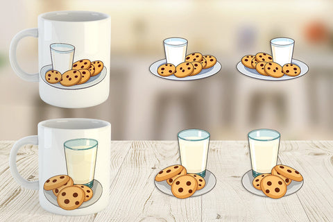 Mug Wrap Milk and Cookie Sublimation artnoy 