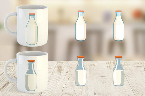 Mug Wrap Milk Bottle Sublimation artnoy 