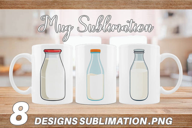Mug Wrap Milk Bottle Sublimation artnoy 