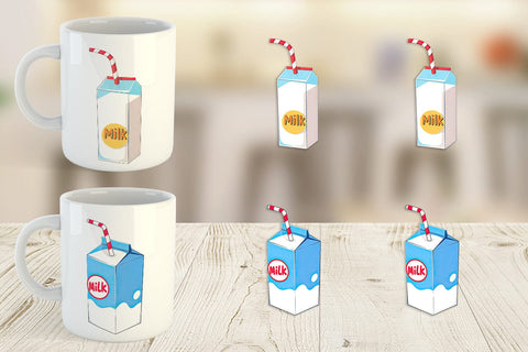 Mug Wrap Milk Box with Straw Sublimation artnoy 