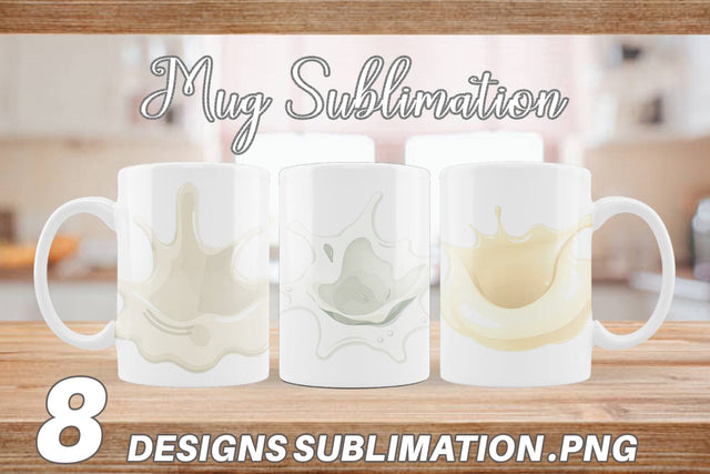 Mug Wrap Milk Splash Sublimation artnoy 