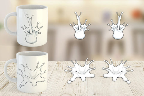 Mug Wrap Milk Splash Sublimation artnoy 