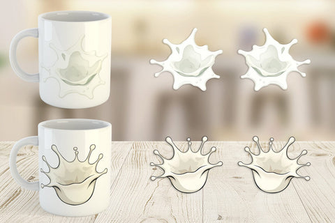 Mug Wrap Milk Splash Sublimation artnoy 