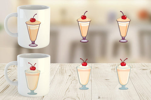 Mug Wrap Milkshake with Cherry Sublimation artnoy 