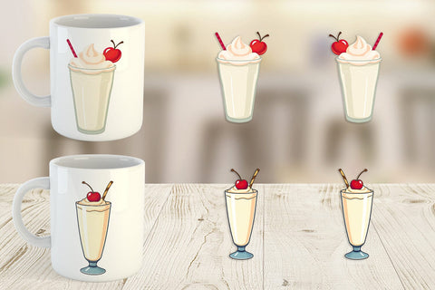 Mug Wrap Milkshake with Cherry Sublimation artnoy 