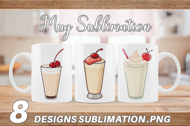 Mug Wrap Milkshake with Cherry Sublimation artnoy 