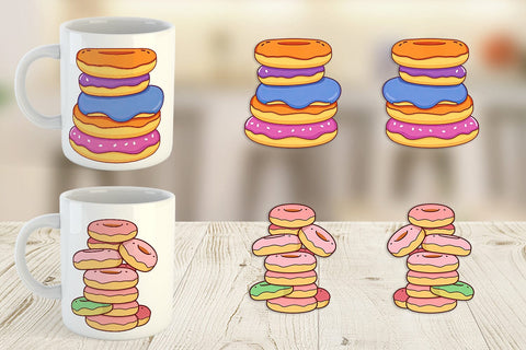 Mug Wrap Mini Donut Stack Sublimation artnoy 