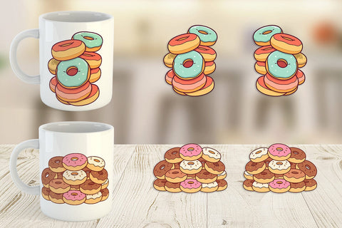 Mug Wrap Mini Donut Stack Sublimation artnoy 