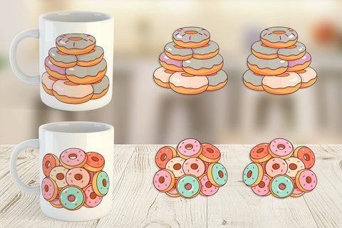 Mug Wrap Mini Donut Stack Sublimation artnoy 
