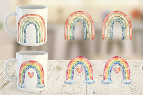 Mug Wrap Minimalist Boho Rainbow Sublimation artnoy 