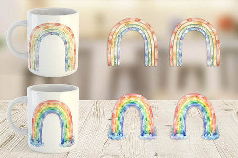Mug Wrap Minimalist Boho Rainbow Sublimation artnoy 