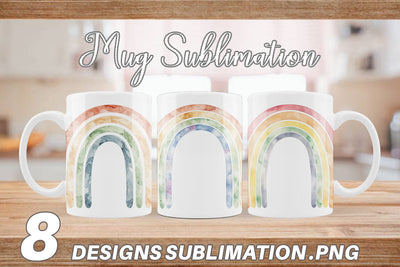 Mug Wrap Minimalist Boho Rainbow Sublimation artnoy 
