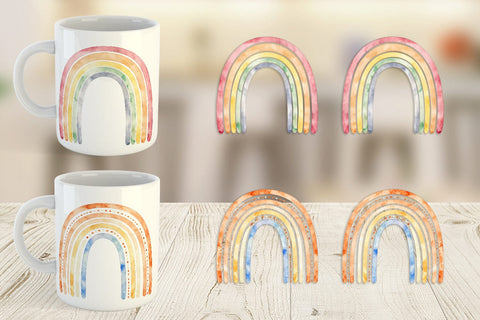 Mug Wrap Minimalist Boho Rainbow Sublimation artnoy 