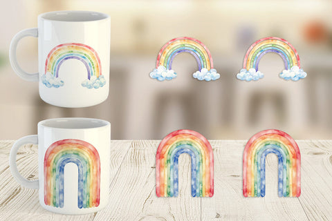 Mug Wrap Minimalist Boho Rainbow Sublimation artnoy 
