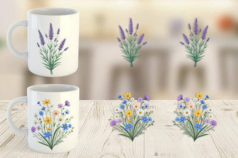 Mug Wrap Minimalist Florals Sublimation artnoy 