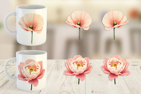 Mug Wrap Minimalist Florals Sublimation artnoy 