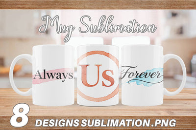 Mug Wrap Minimalist Romance Watercolor Sublimation artnoy 