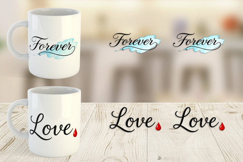 Mug Wrap Minimalist Romance Watercolor Sublimation artnoy 