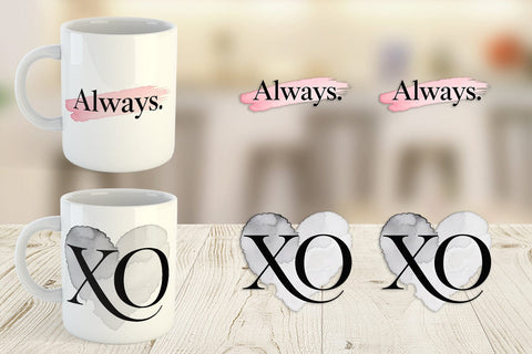 Mug Wrap Minimalist Romance Watercolor Sublimation artnoy 
