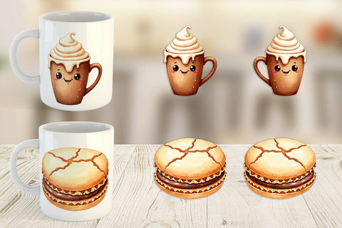 Mug Wrap Misfit Gingerbread Sweets & Treats Watercolor Sublimation artnoy 