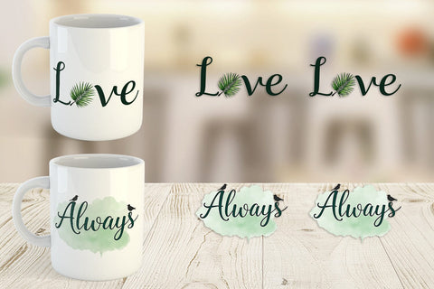 Mug Wrap Modern Jungle Heart Minimalist Valentine Quotes Sublimation artnoy 