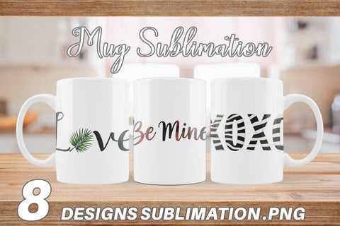 Mug Wrap Modern Jungle Heart Minimalist Valentine Quotes Sublimation artnoy 